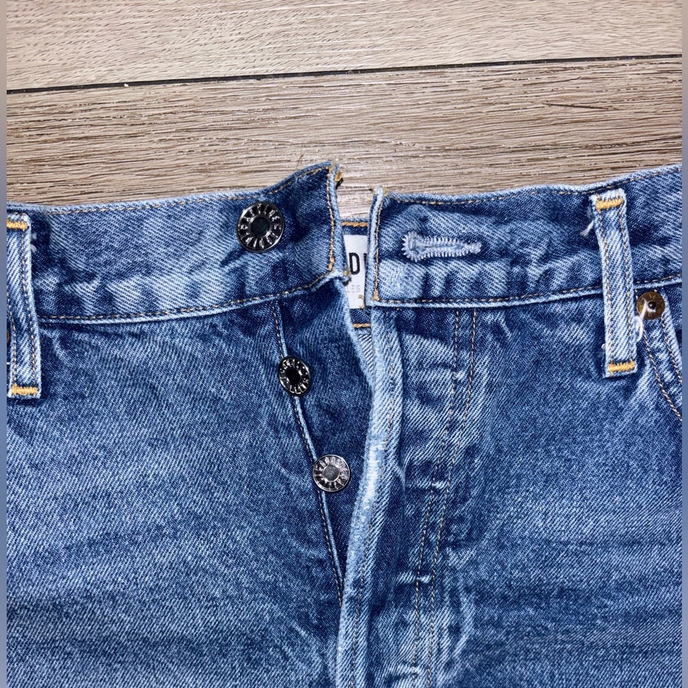 Agolde Blue Distressed Jean Shorts - Picture 3 of 4
